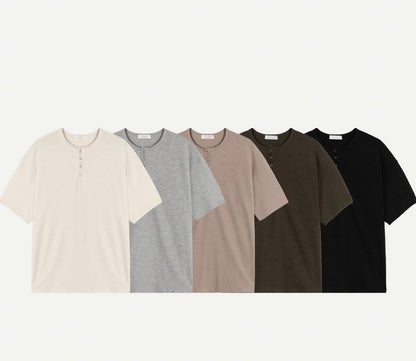 Rashcan Waffle Henley Neck Short Sleeve