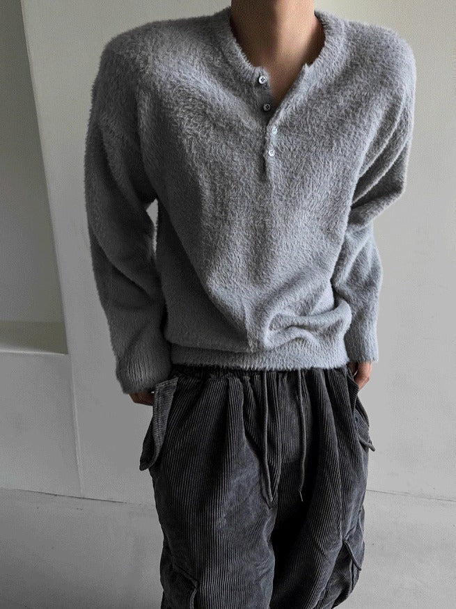 winter angora henry neck knitwear