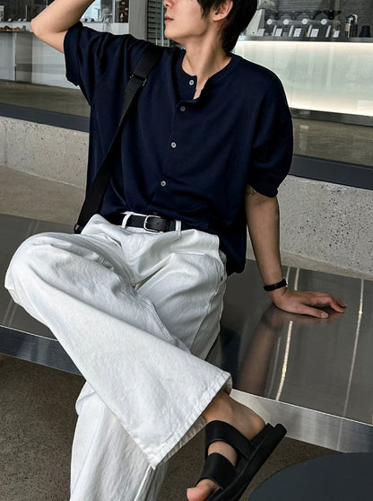 Summer Round-Neck Short Sleeve Cardigan