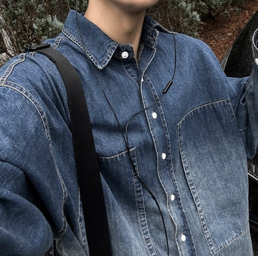 deep gradation denim shirts