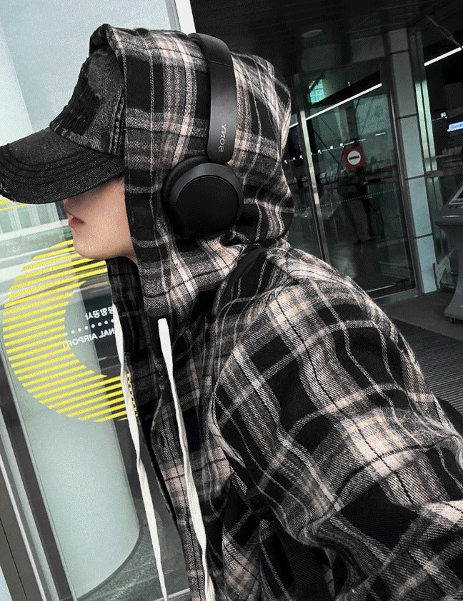 Hip Check Dark Color Hood Shirt