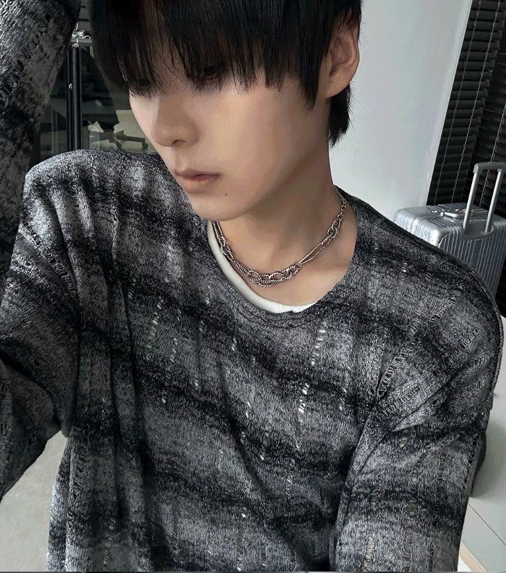 Double Layered Necklace [ Silver ]