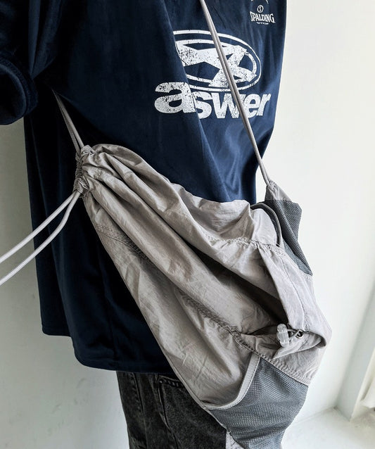 Silver Glossy String Backpack