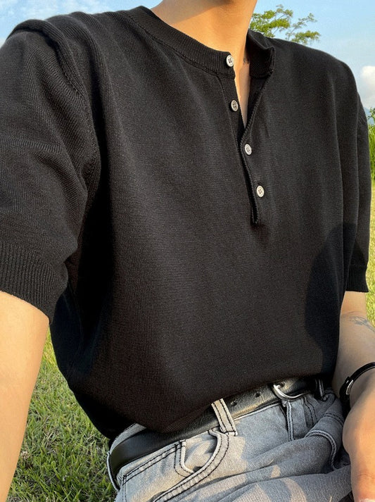 Cooling Linen Henley Short Sleeve