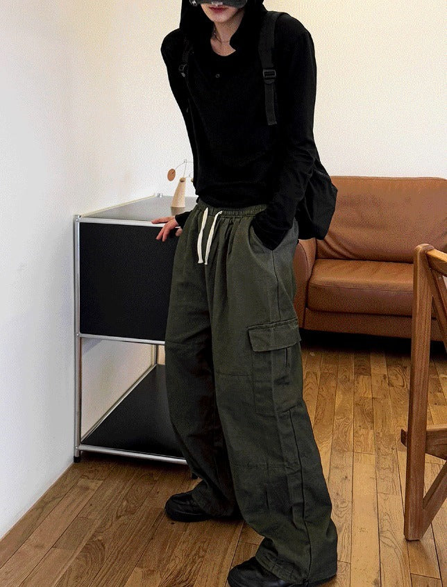 Henley Neck Hood Long-sleeve