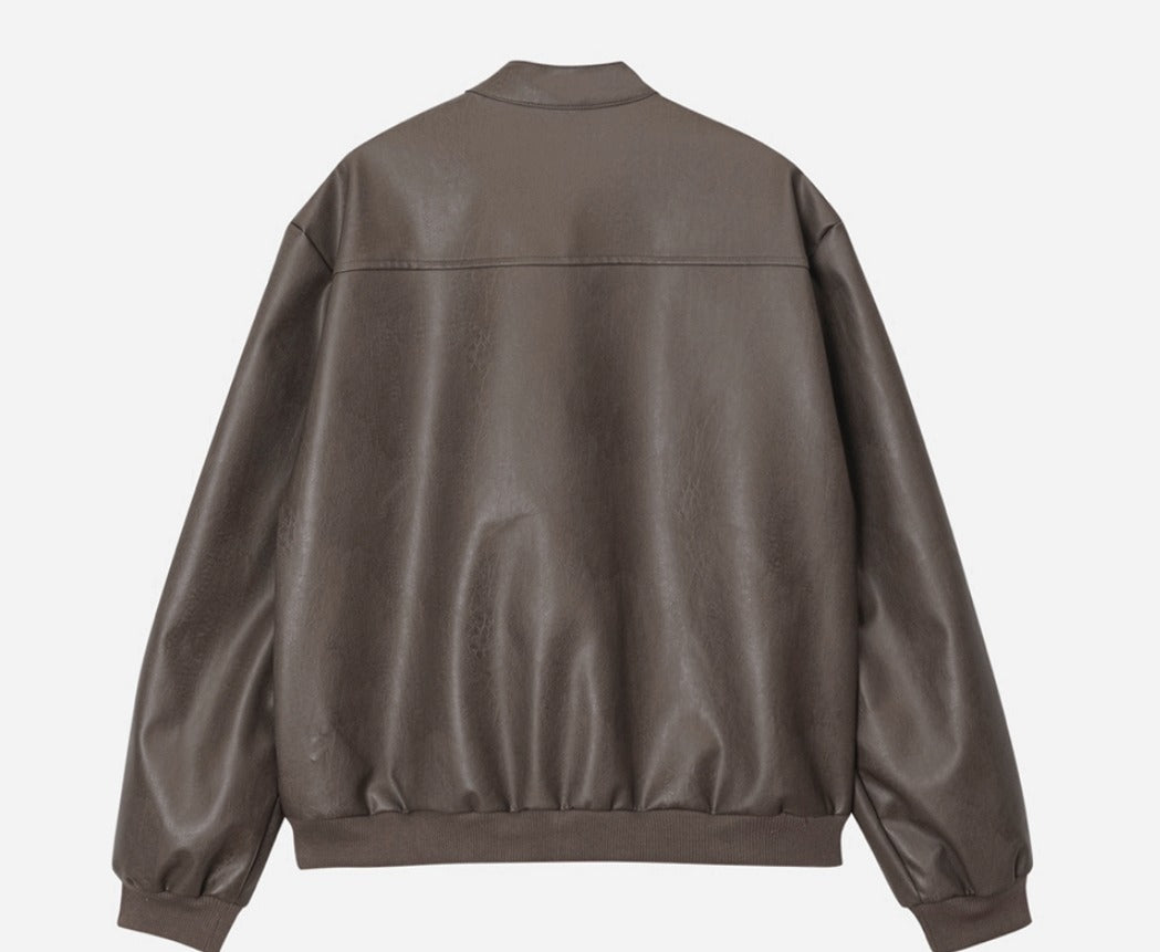 two-way biker leather jacket