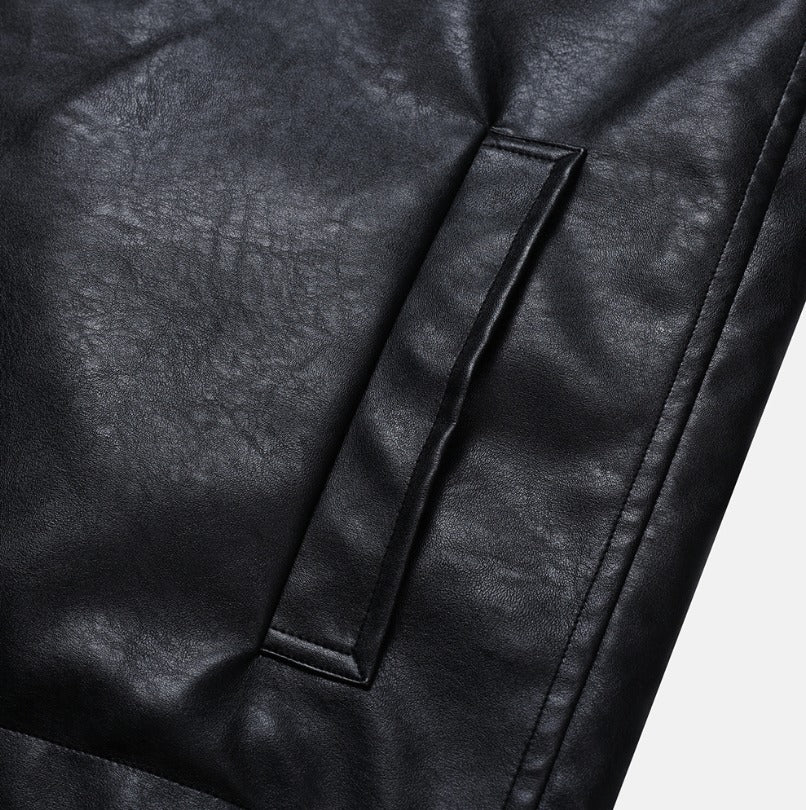 Concrete Crack Leather Jacket