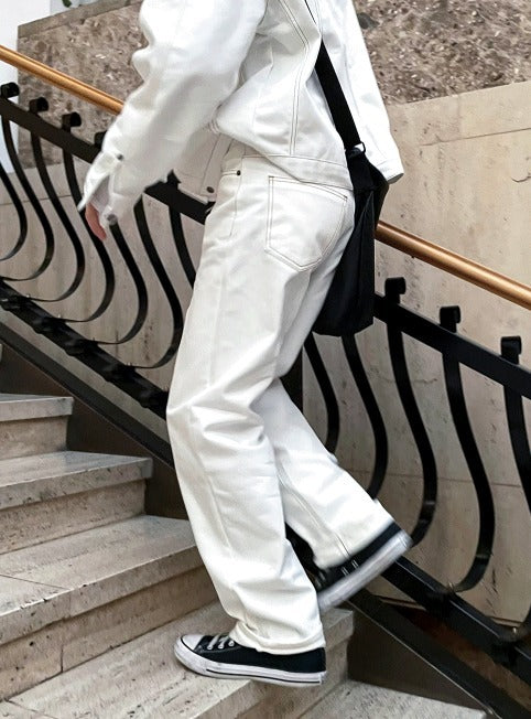 Non-fade White Denim Pants