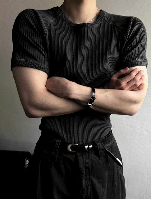 Pigment Muscle Fit Short Sleeve Knit