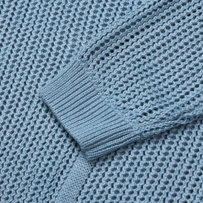 Open Collar Mesh Knit