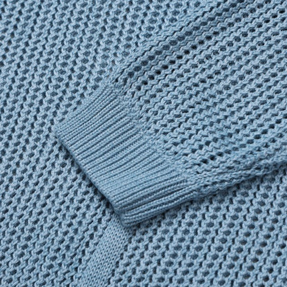 Open Collar Mesh Knit