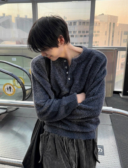winter angora henry neck knitwear