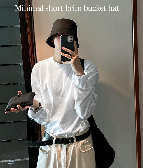 Minimal short brim bucket hat