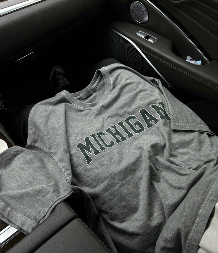 Washed Michigan Short Sleeve Tee