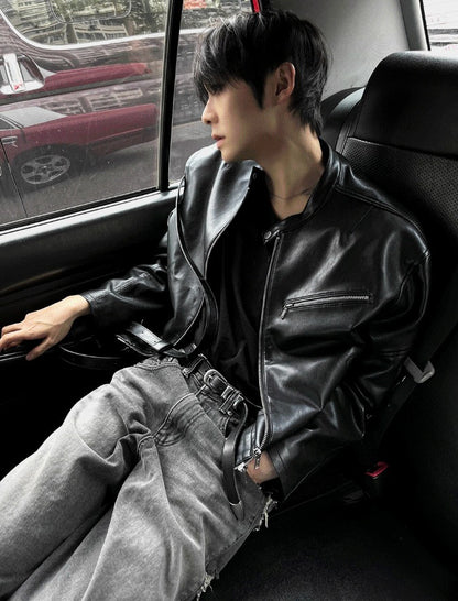 Premium Crop Leather Jacket