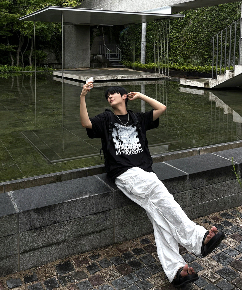 Blurry Lettering Short Sleeve Tee 4colors