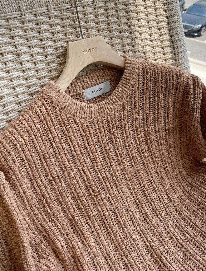 Fescale Boucle Round Short Sleeve Knit