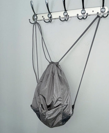 Silver Glossy String Backpack