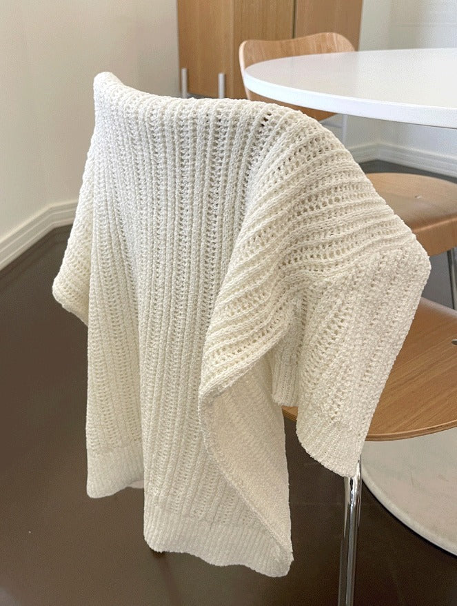 Fescale Boucle Round Short Sleeve Knit