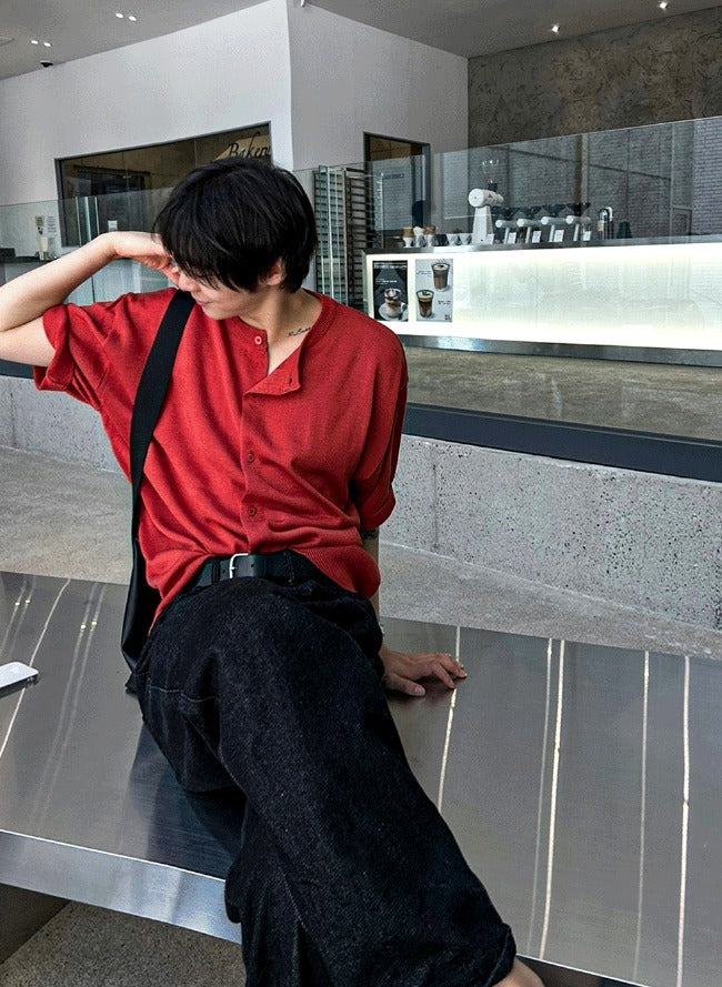 Summer Round-Neck Short Sleeve Cardigan