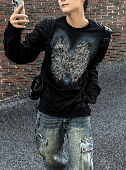 Hand Spray Brush Long Sleeve T-shirt