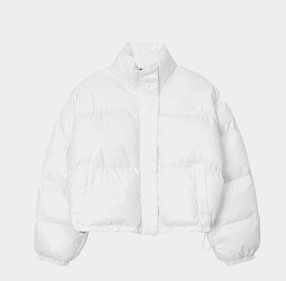 New Cropped Padded Oversized Fit Hip Glossy