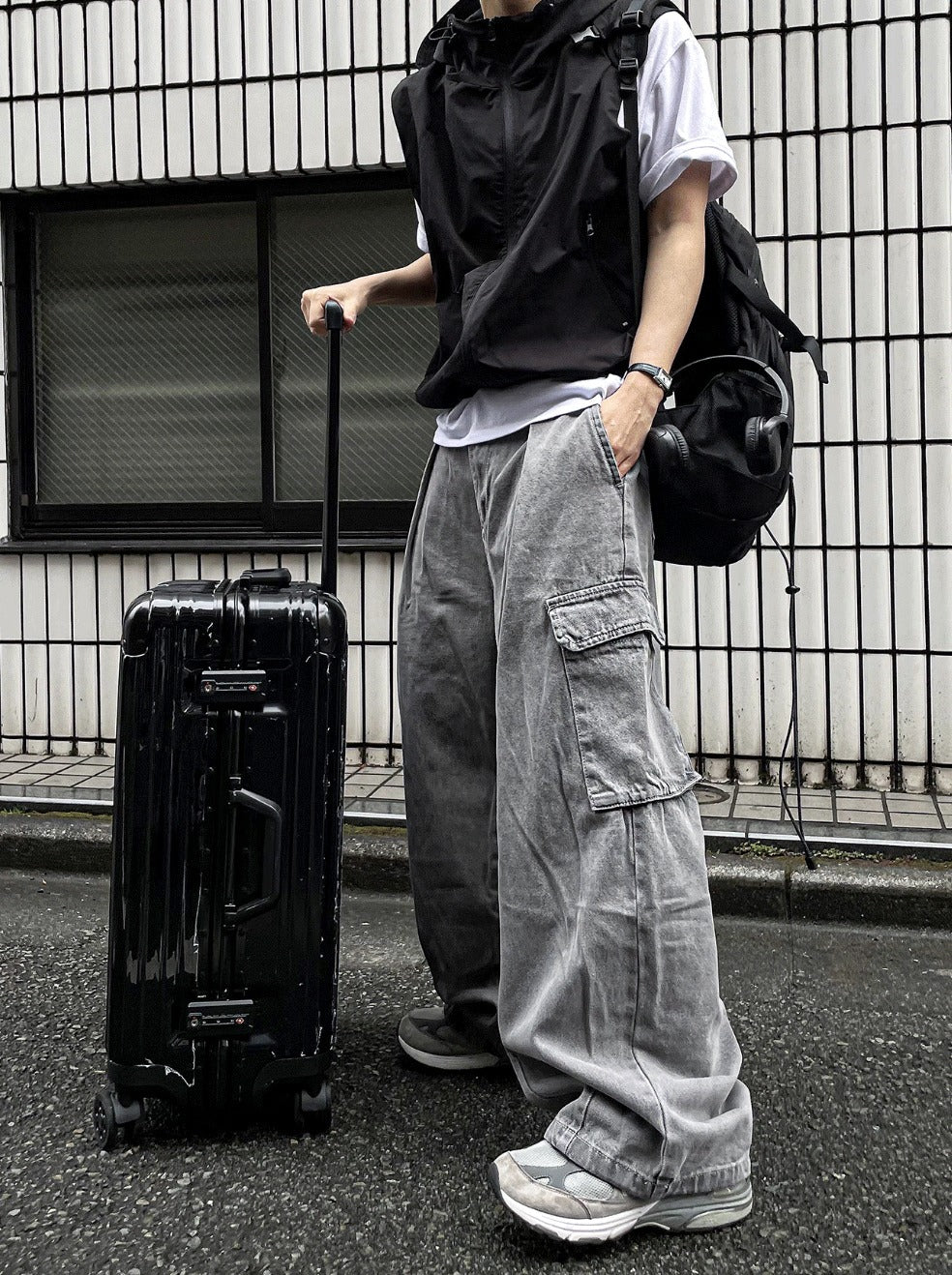 Pigment Balloon stitch Cargo Denim Pants