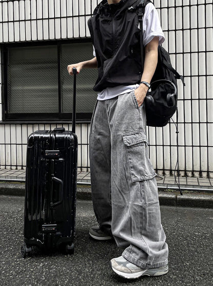 Pigment Balloon stitch Cargo Denim Pants