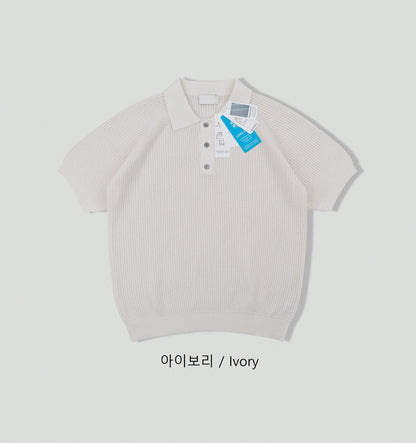 Peanut Openwork Short Sleeve Knit