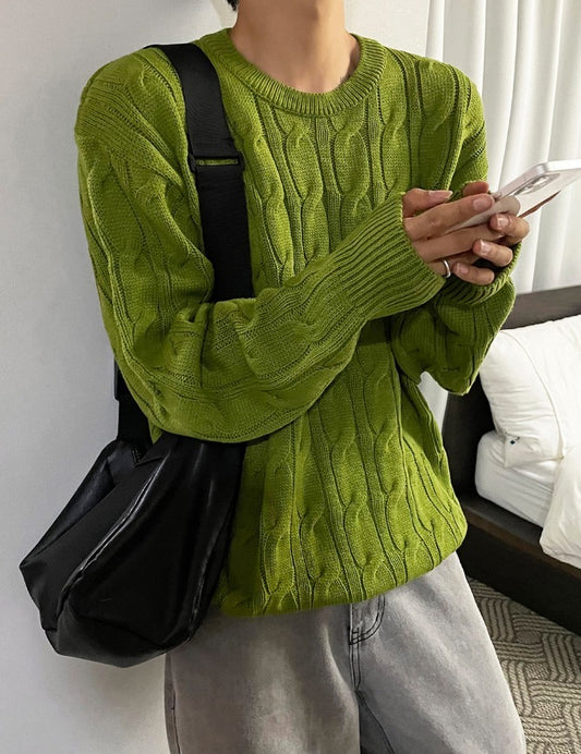 cable cosyharu semi-over knit