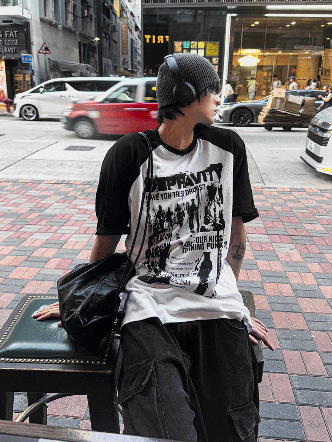 Dominic Color-Block Raglan Short-Sleeve TEE