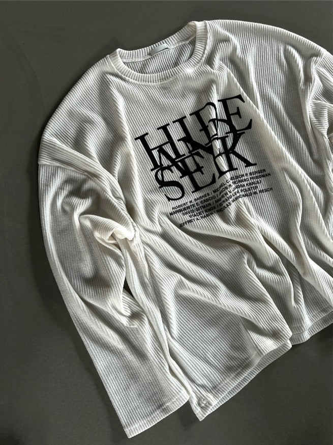 dope lettering knit long-sleeved