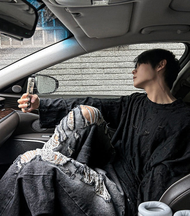 summer grunge over damage knit