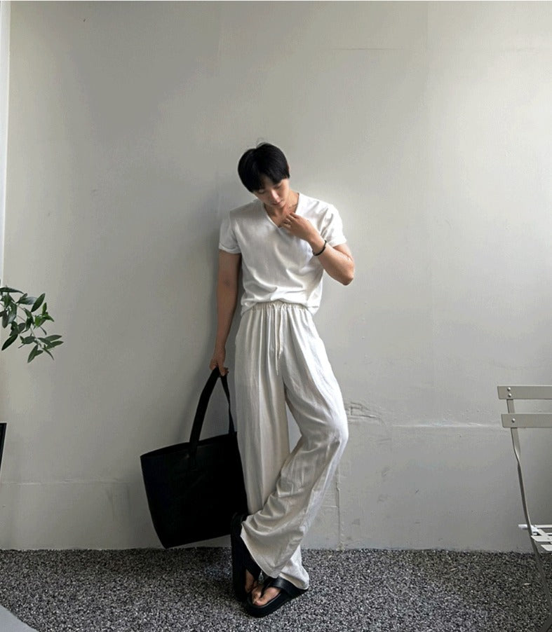 Ice Tencel V-Neck Short Sleeve Knit