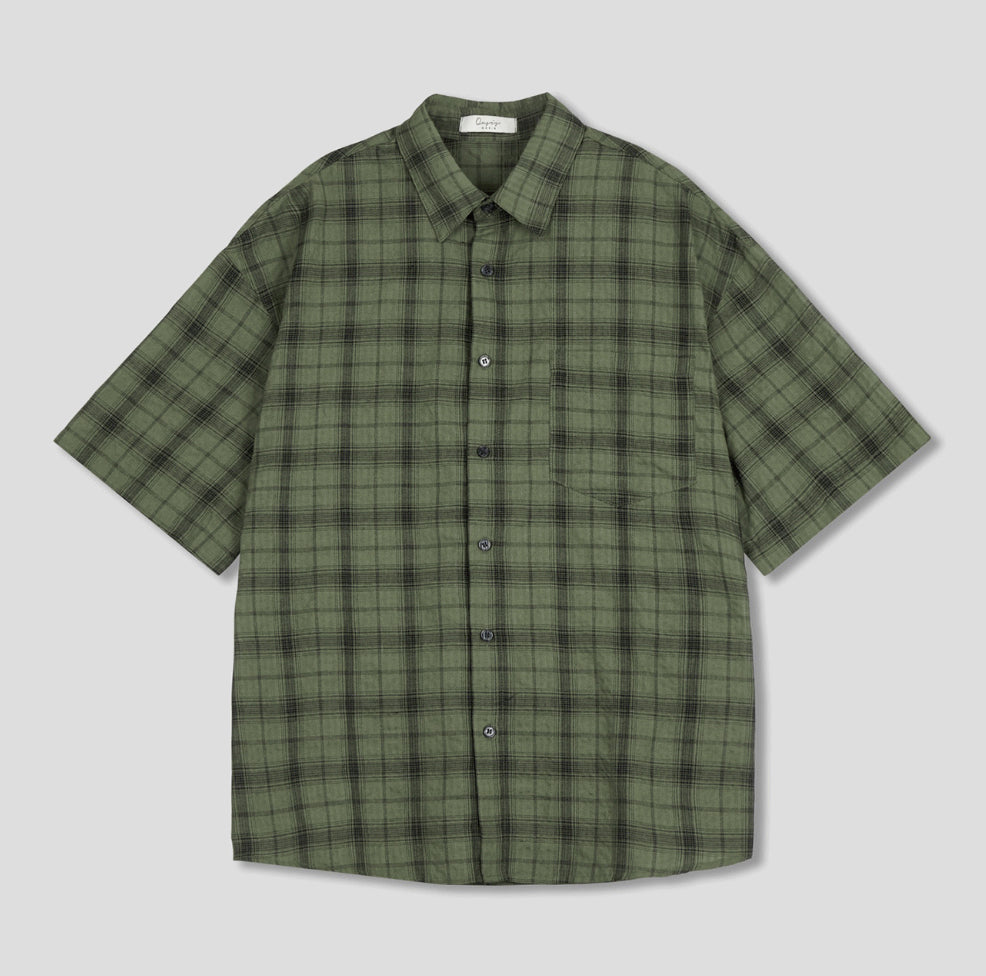 Parun Check Linen Short Sleeve Shirt