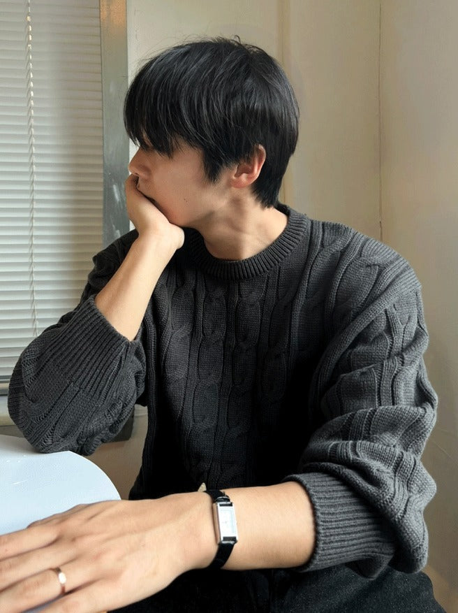 cable cosyharu semi-over knit
