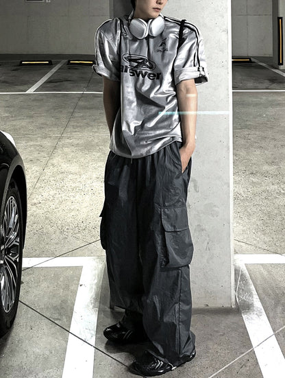 Ferrendy Velvet Track Round Short Sleeve Tee