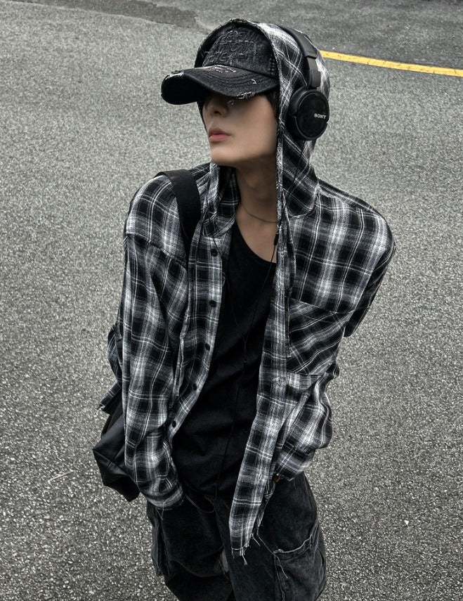 Blissfully Check Hood Shirt