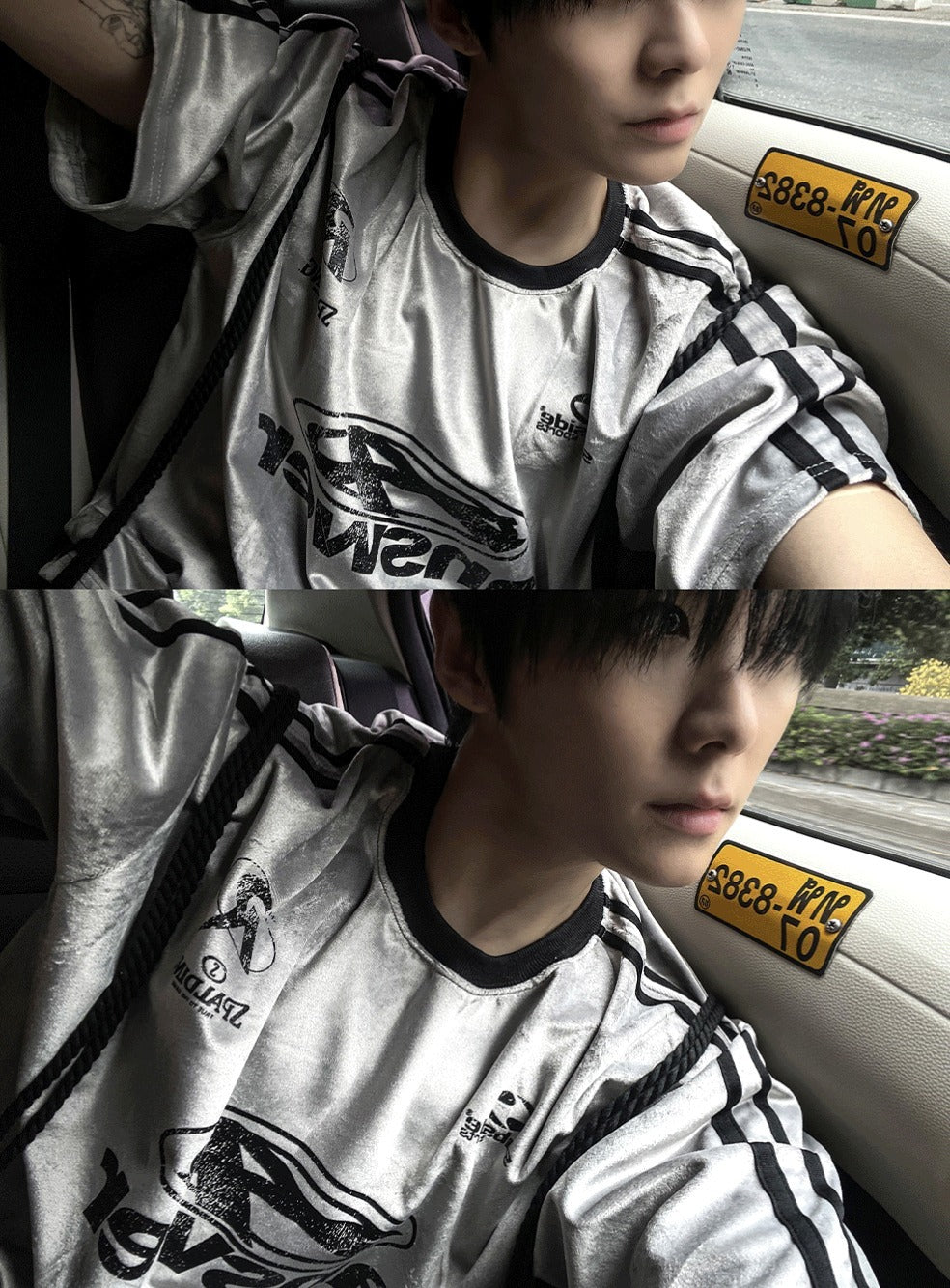 Ferrendy Velvet Track Round Short Sleeve Tee