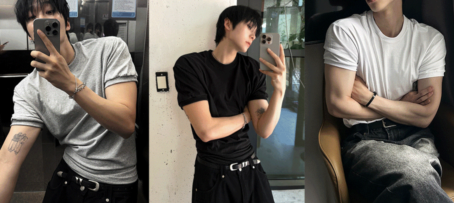 Muscle Fit Ringer T-Shirt 3色