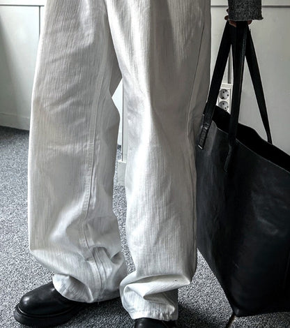 slob white wide denim pants