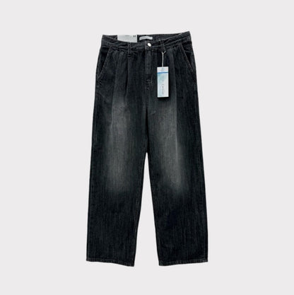 Cool Washing Pintuck Linen Denim Pants