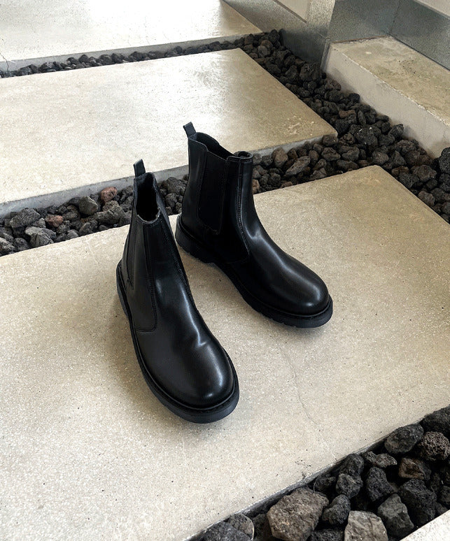 Black Marble chelsea boots