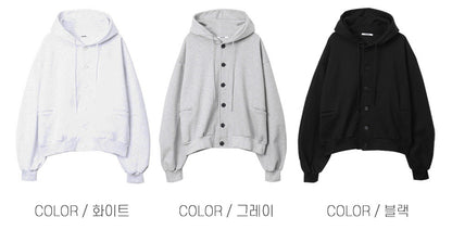 Anbuck Button Hooded Jacket 3color