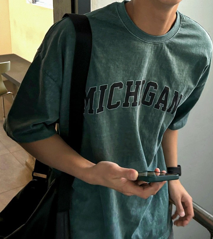 Washed Michigan Short Sleeve Tee