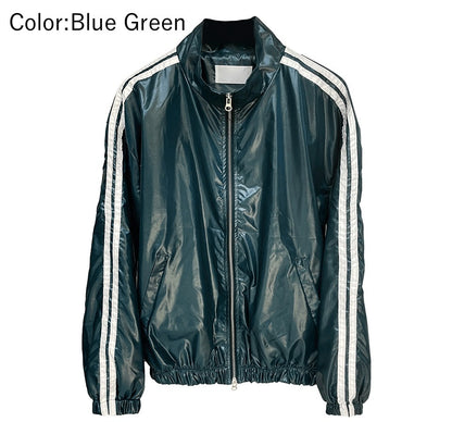 glossy track windbreaker
