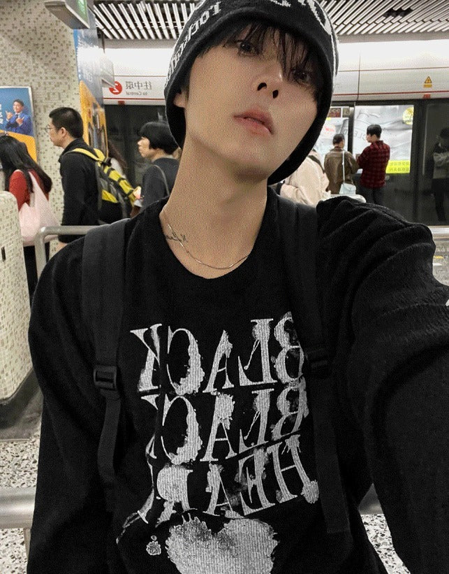 Black street knitwear