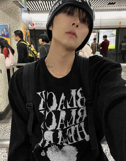 Black street knitwear
