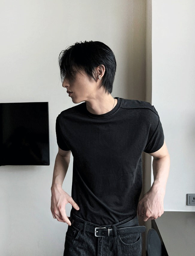 Cutting muscle-fit T-shirt