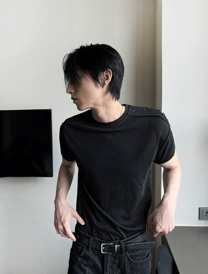 Cutting muscle-fit T-shirt